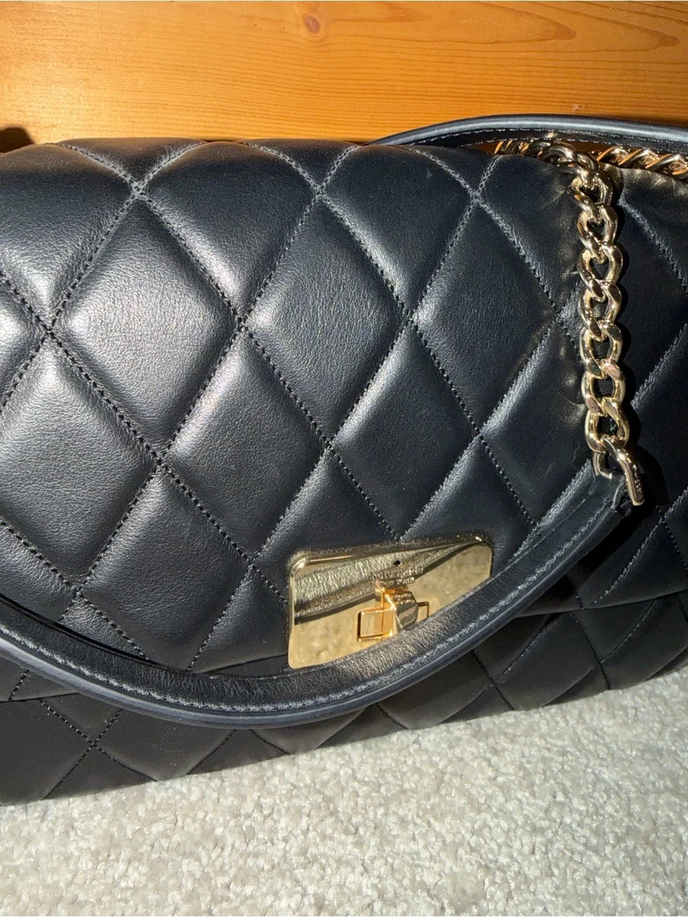 Kate spade Black Quilted Chain-Strap Shoulder Bag